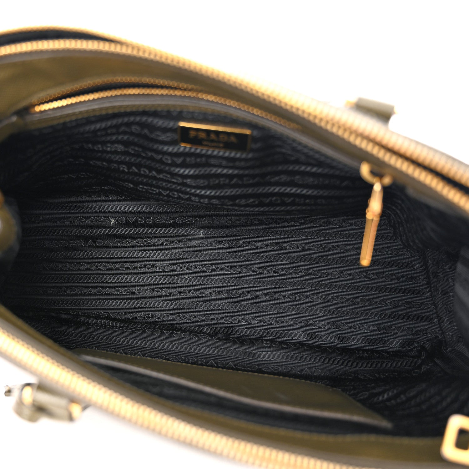 Prada Saffiano Small Galleria Double Zip Tote Militare 5 of 13