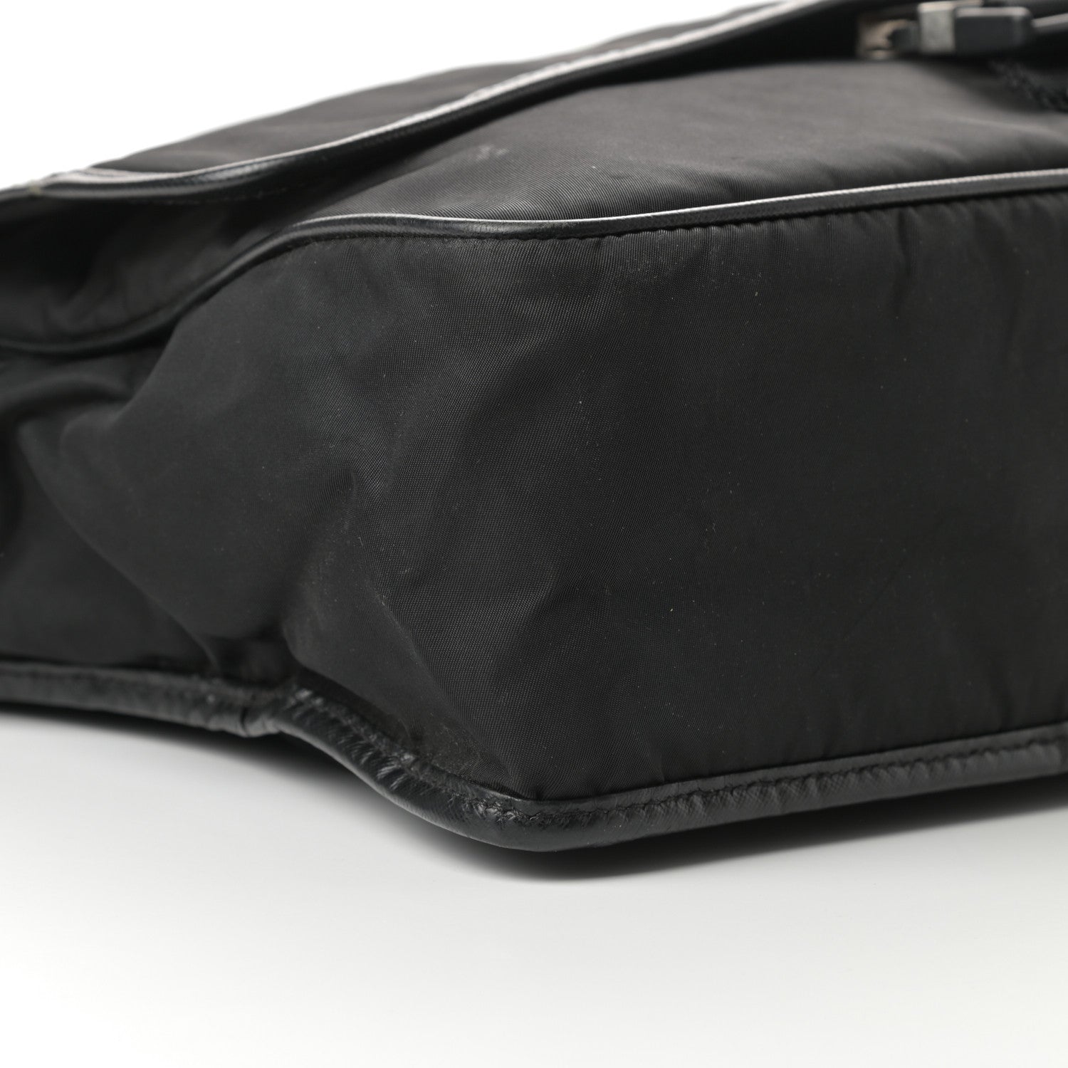 Prada Tessuto Nylon Saffiano Messenger Satchel Black 9 of 13