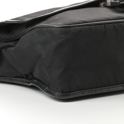 Prada Tessuto Nylon Saffiano Messenger Satchel Black 9 of 13