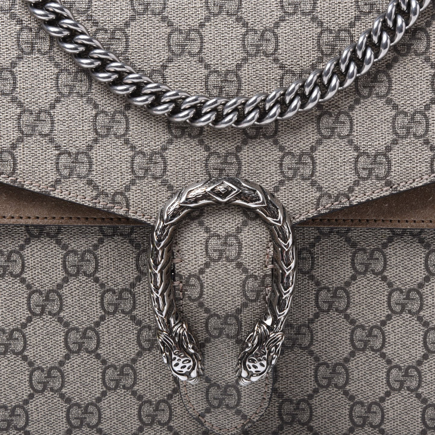 GG Supreme Monogram Medium Dionysus Shoulder Bag Taupe