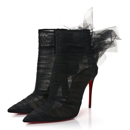 Christian Louboutin Tulle Nappa Libellibooty 100 Ankle Boots 39 Black 3 of 8