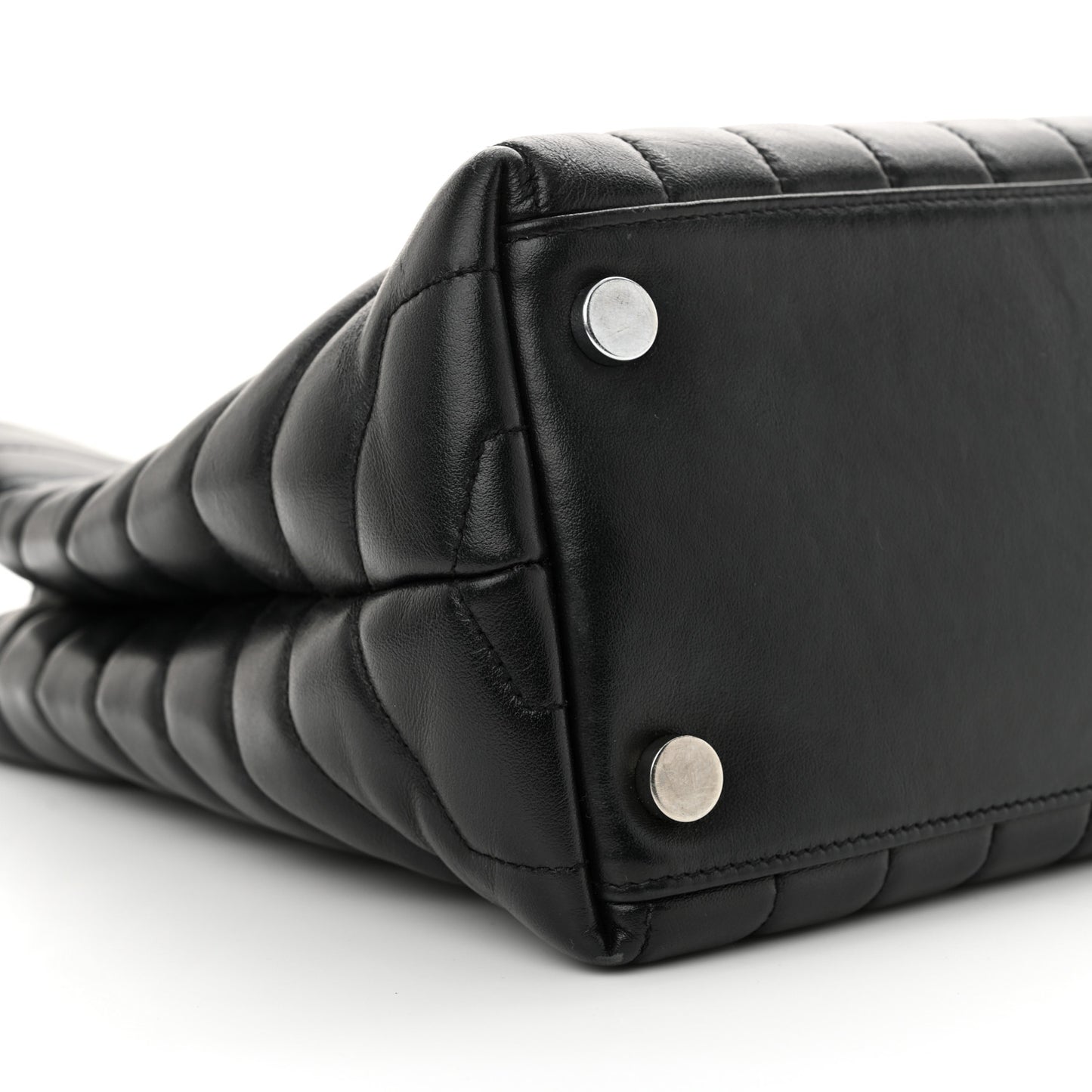Calfskin Y Quilted Monogram Large Loulou Shopper Black