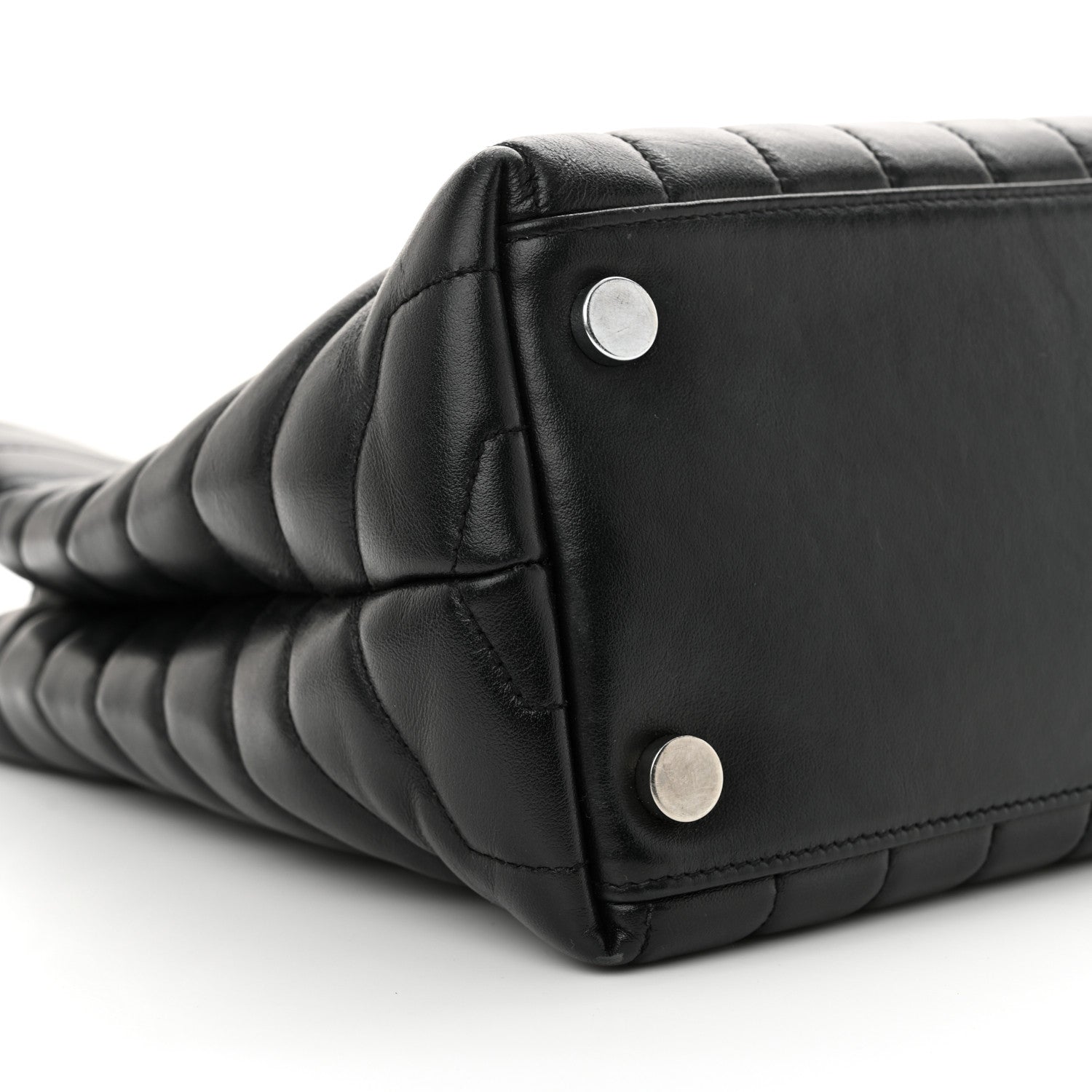 Saint Laurent Calfskin Y Quilted Monogram Large Loulou Shopper Black 9 of 14