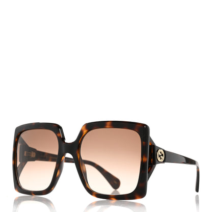 Gucci Acetate Square Frame Sunglasses GG0876S Tortoise 1 of 8