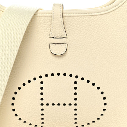 Hermes Taurillon Clemence Evelyne 23 Poche III Cream 8 of 11