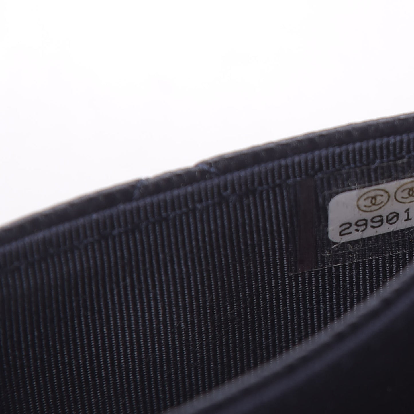 Caviar Quilted Flap Card Holder Wallet Navy Blue