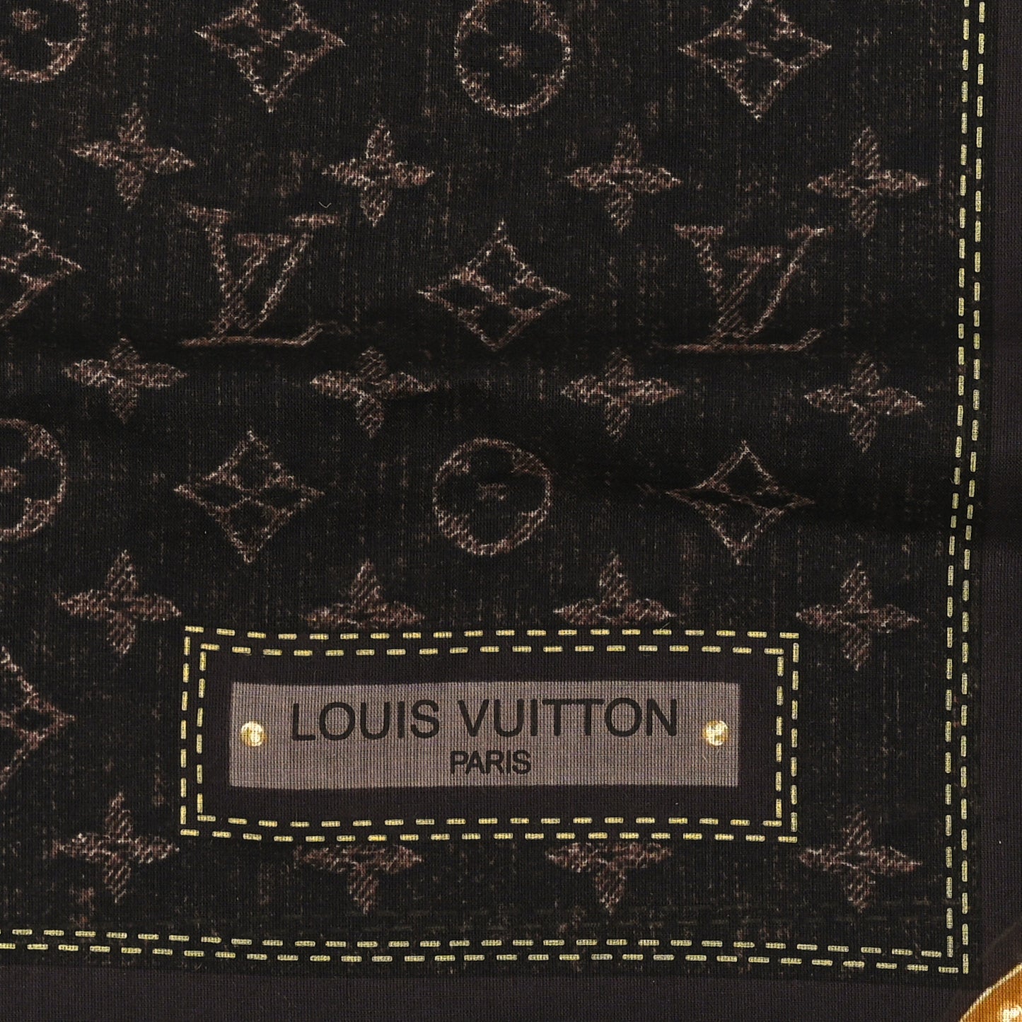 Cotton Denim Monogram Scarf Ebene