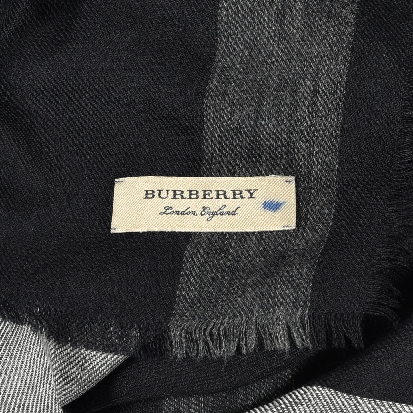 Cashmere London Check Lightweight Square Scarf Grey