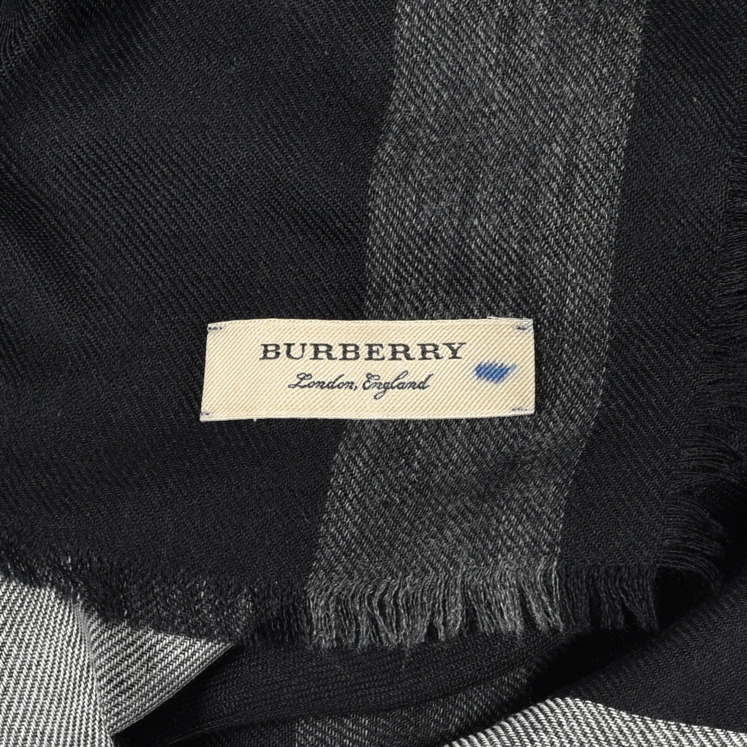 Burberry Cashmere London Check Lightweight Square Scarf Grey 3 of 5