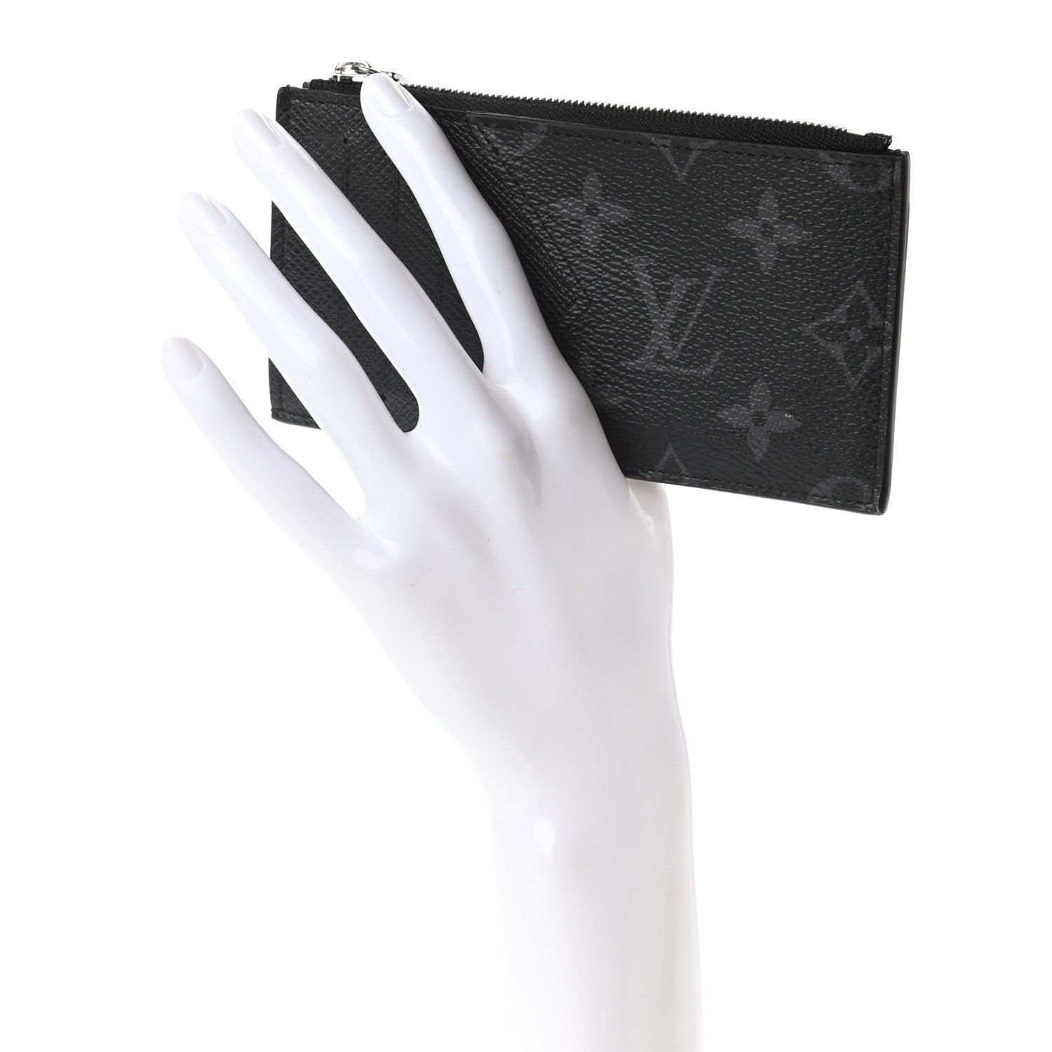 Louis Vuitton Monogram Eclipse Taiga Coin Card Holder 2 of 6