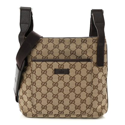 Gucci Monogram Flat Messenger Bag Dark Brown 1 of 10