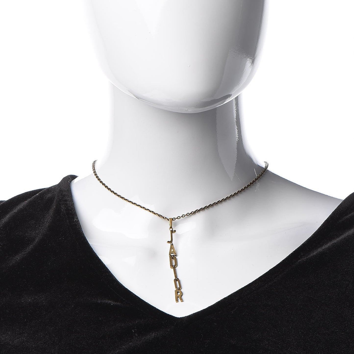 Metal J’Adior Long Necklace Aged Gold