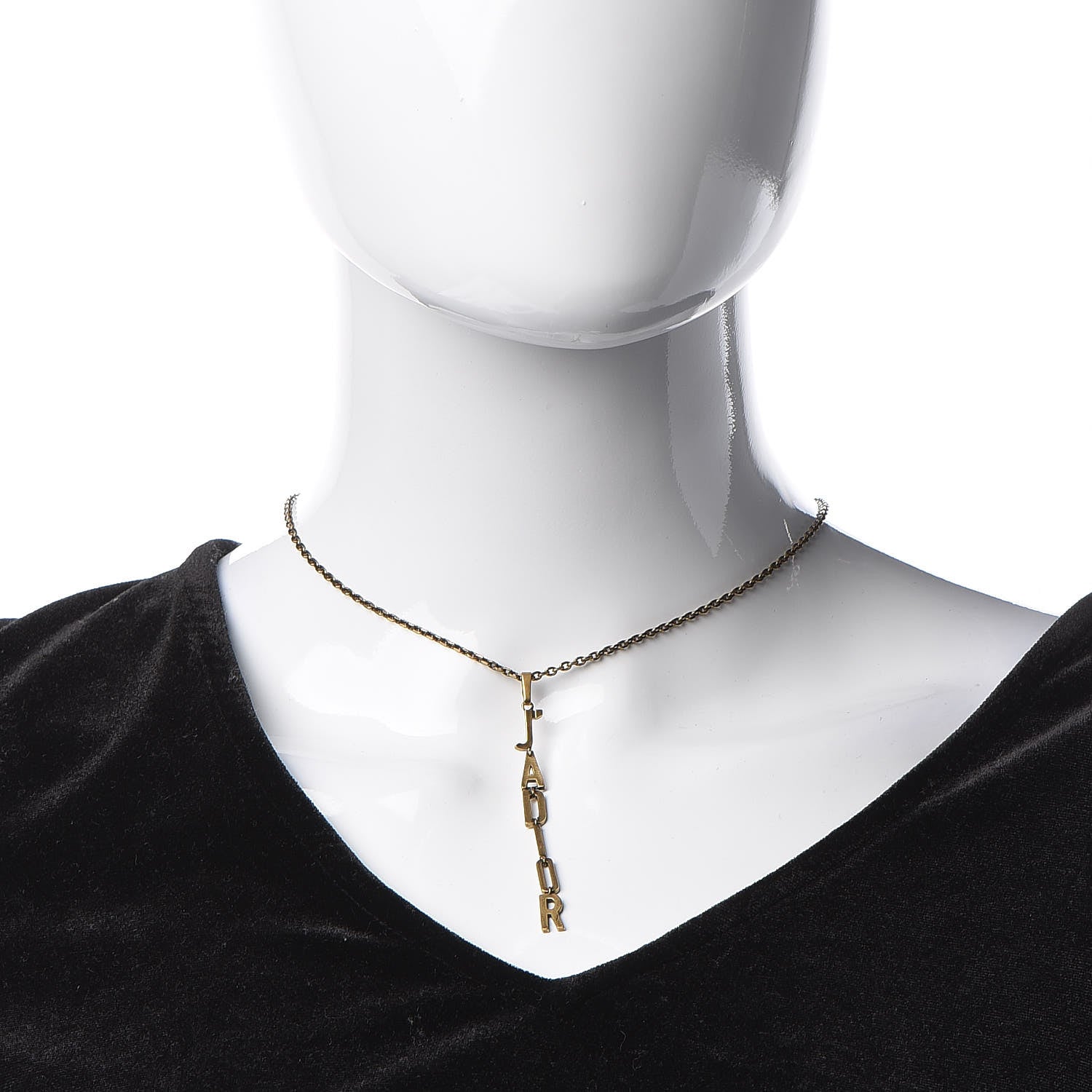 Christian Dior Metal J’Adior Long Necklace Aged Gold 2 of 8