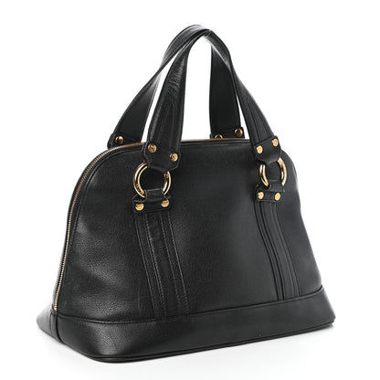 MCM Grained Calfskin Studded Boston Bag Black 3 of 9