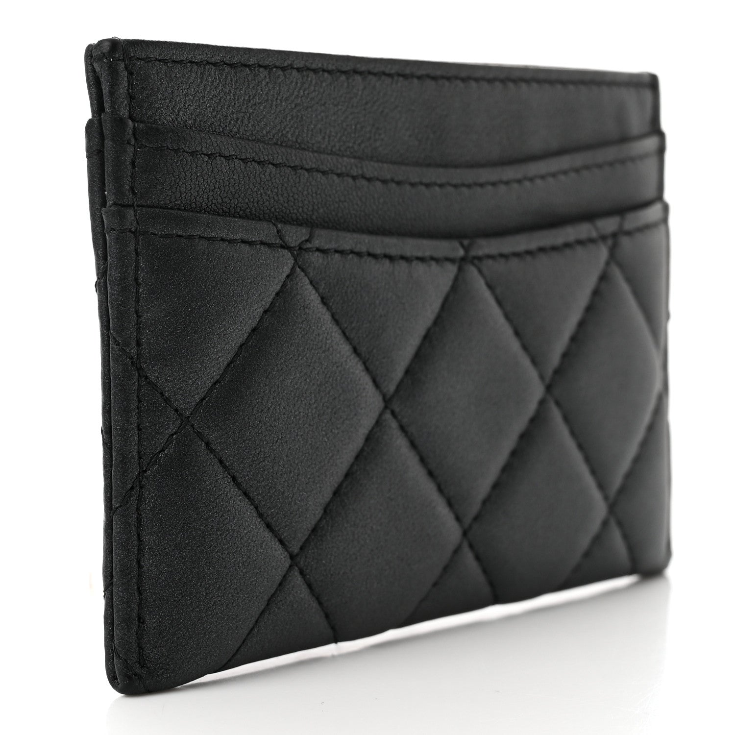 Chanel Pearly Lambskin Quilted Card Holder So Black 3 of 9