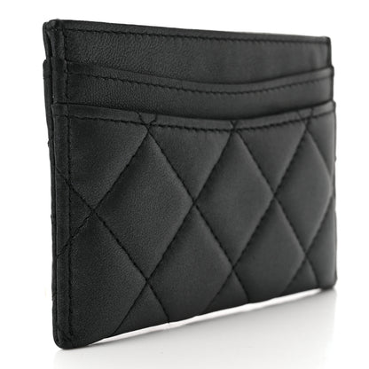 Chanel Pearly Lambskin Quilted Card Holder So Black 3 of 9