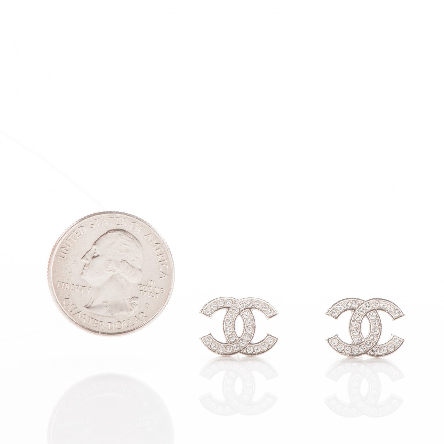 Crystal CC Earrings Silver