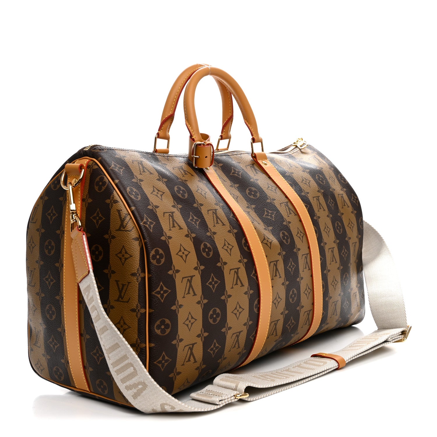Louis Vuitton X NIGO Reverse Monogram Stripe Keepall Bandouliere 50 Brown 2 of 8