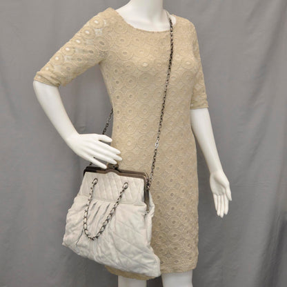 Chanel Iridescent Calfskin Chic Quilt Frame Tote White 2 of 11