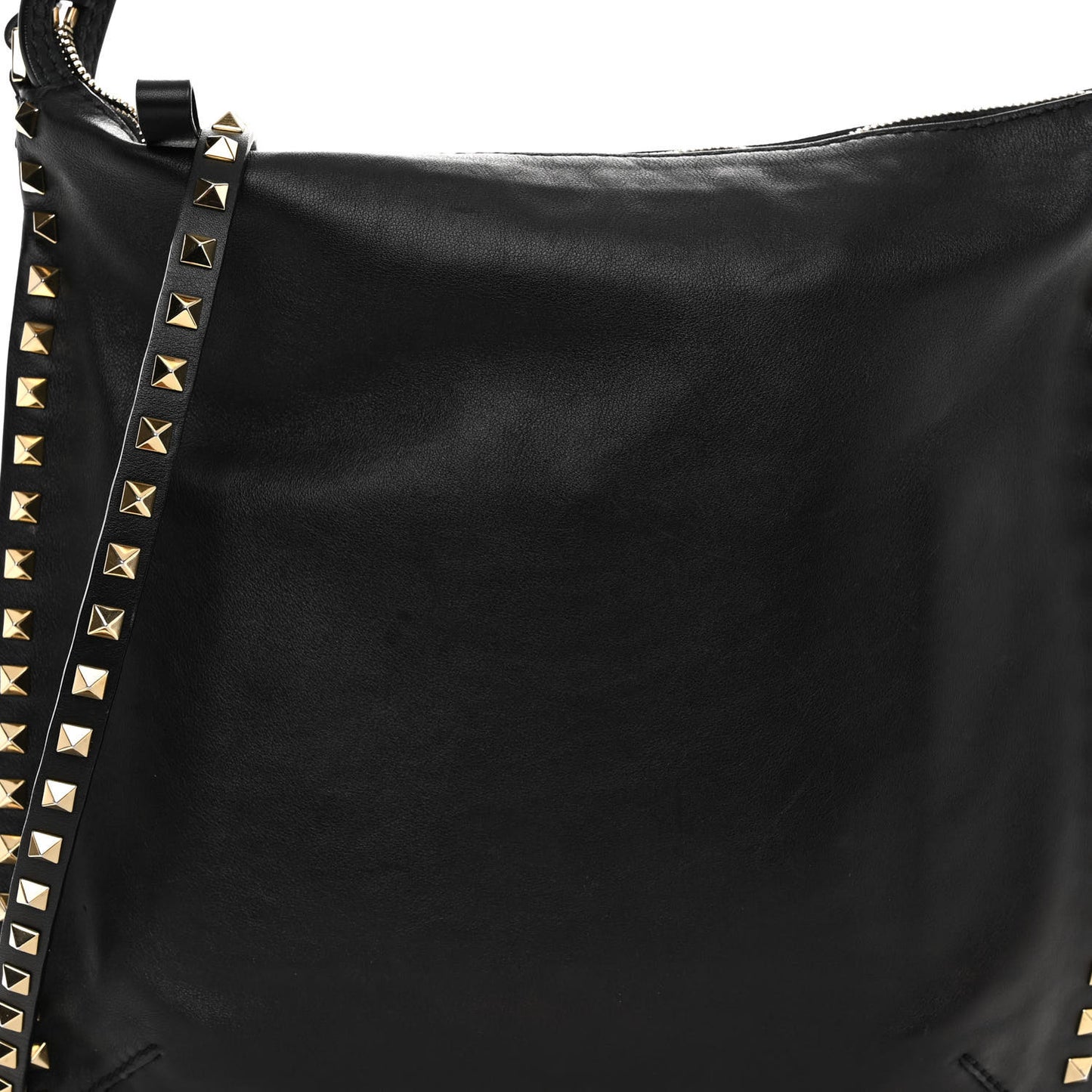 Vitello Small Rockstud Hobo Black