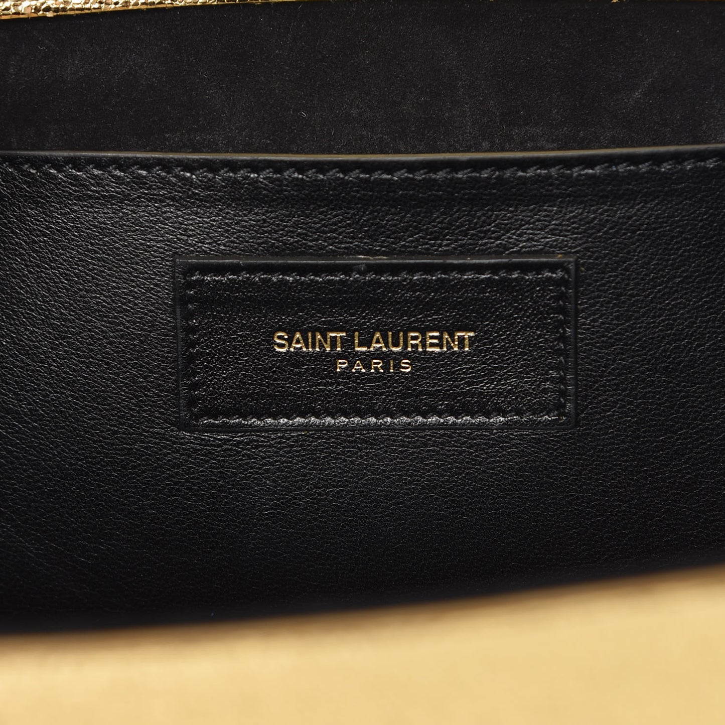 Metallic Calfskin Monogram Cassandre Clutch Gold