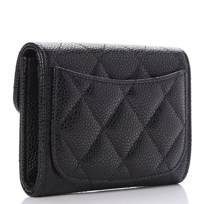 Chanel Caviar Quilted Flap Card Holder Wallet Black 3 of 10