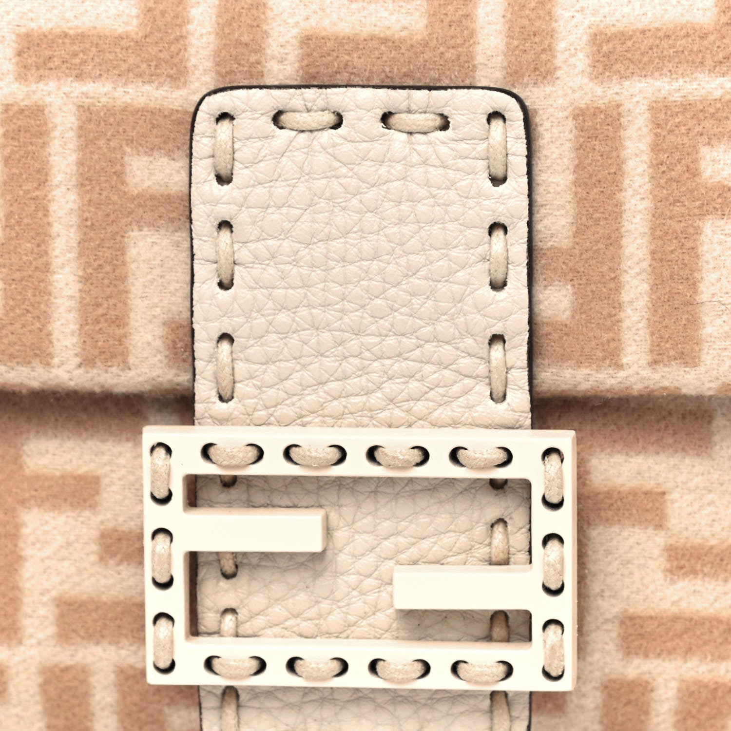 Fendi Wool Cuoio Romano Selleria FF 1974 Baguette 1997 Beige Cammello Camelia 8 of 12