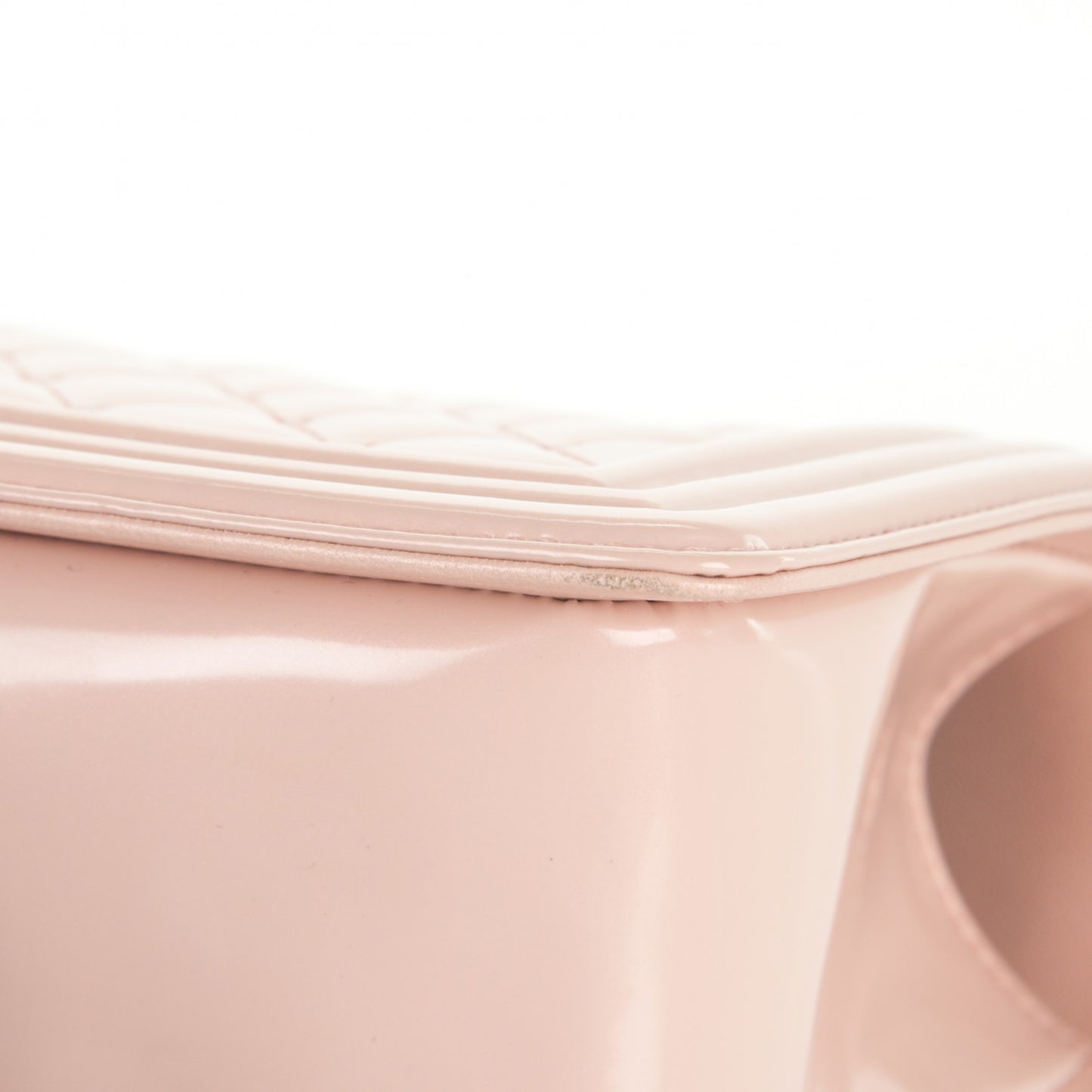Iridescent Calfskin Quilted Medium Boy Flap Light Pink