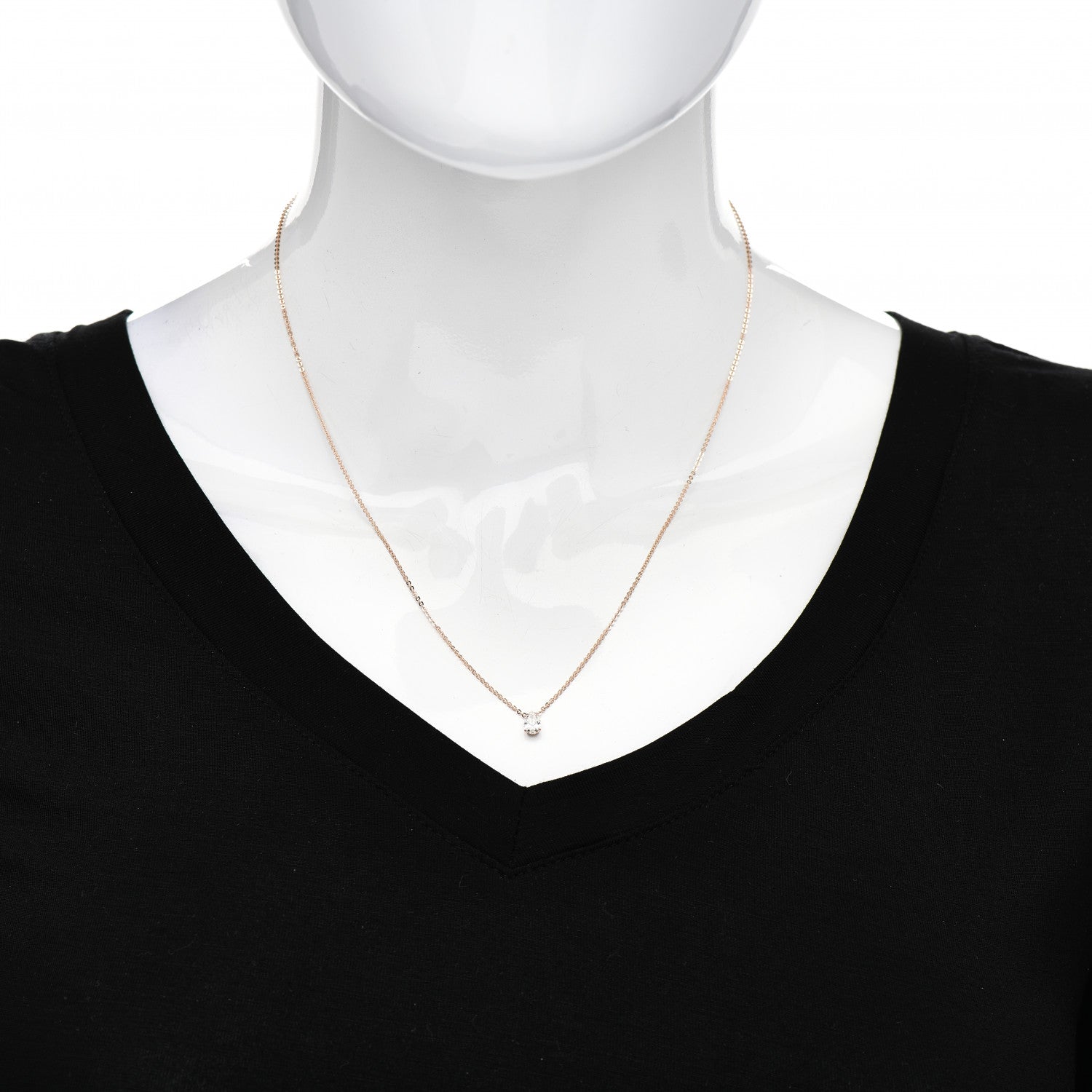 Anita Ko 18K Rose Gold Diamond Pear Pendant Necklace 2 of 5