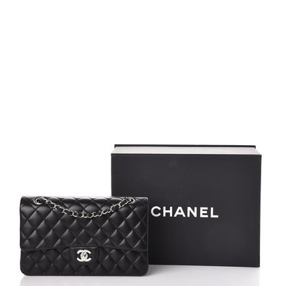 Chanel Lambskin Quilted Medium Double Flap Black 9 of 9