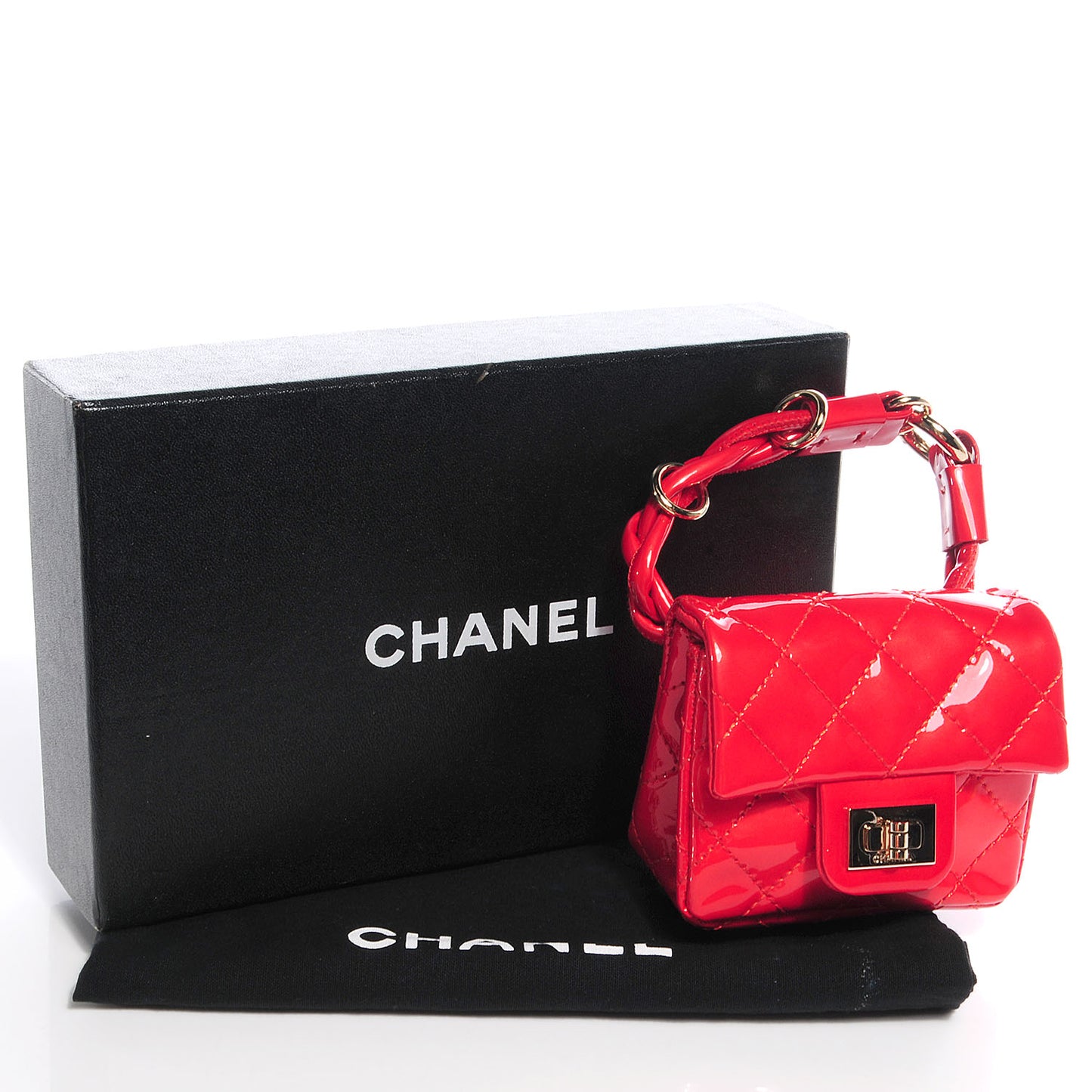 Patent Leather 2.55 Ankle Wrist Bag Red