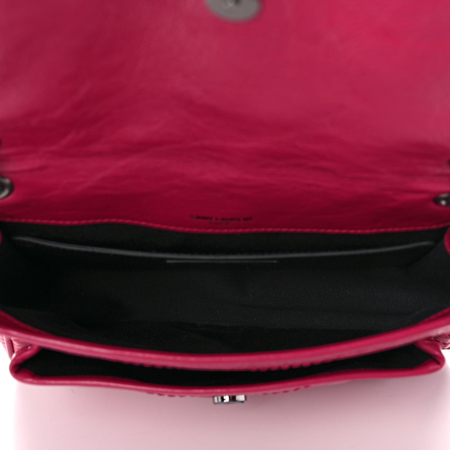 Crinkled Calfskin Matelasse Monogram Baby Niki Chain Satchel Freesia