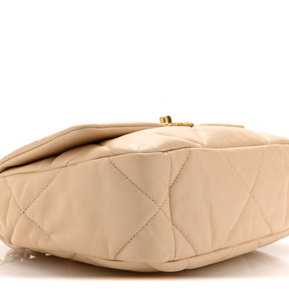Chanel Lambskin Quilted Medium Chanel 19 Flap Light Beige 9 of 10