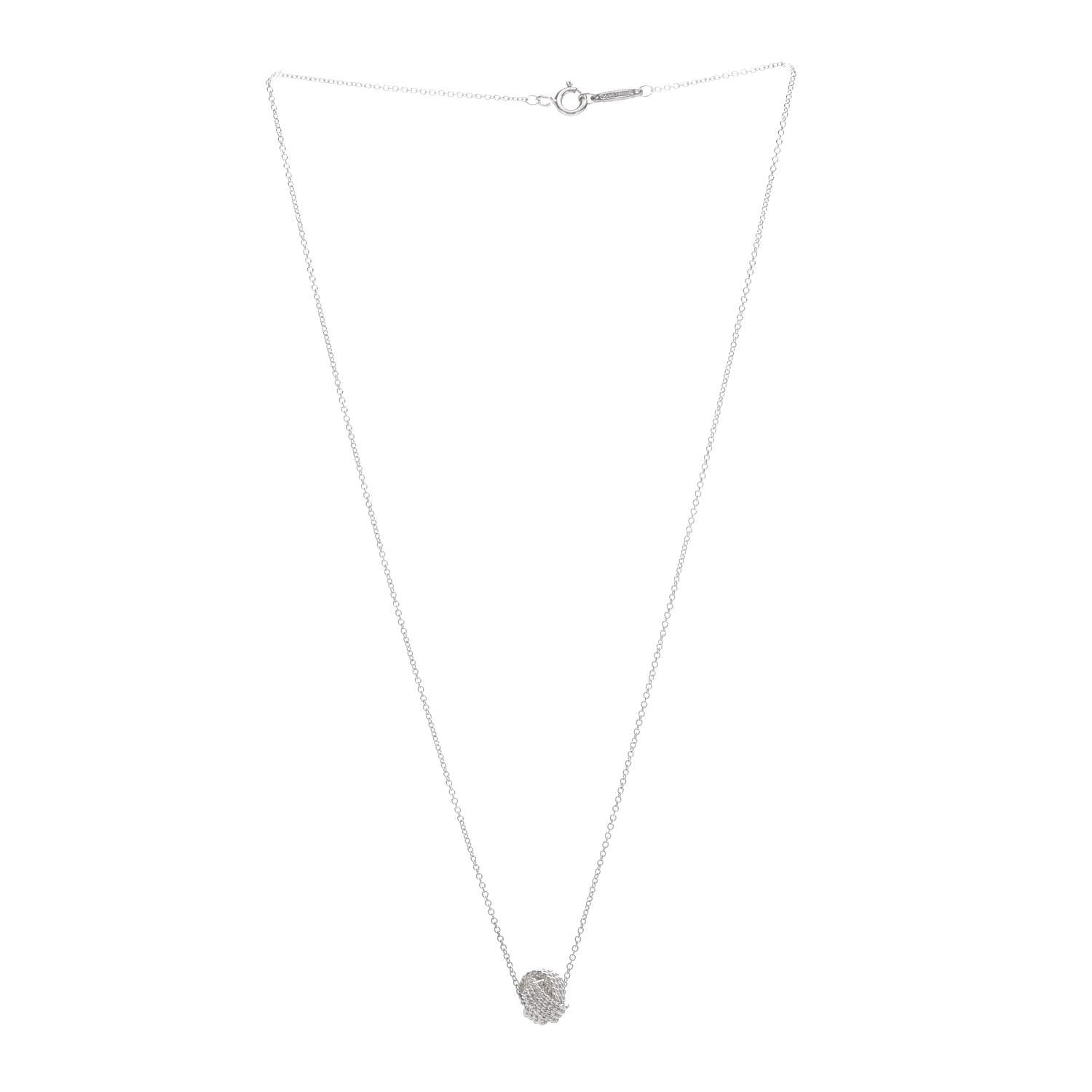 Tiffany Sterling Silver Twist Knot Pendant Necklace 3 of 4