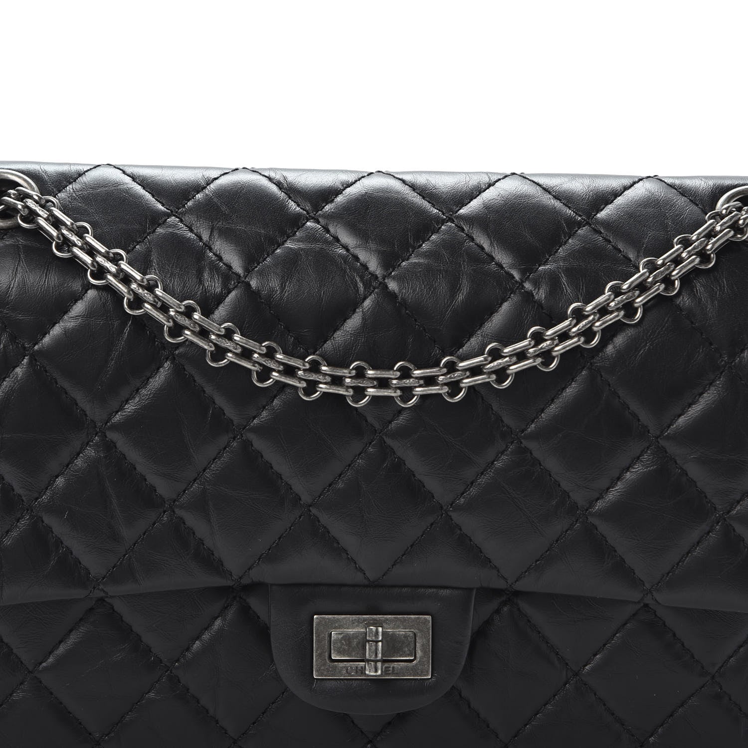 Chanel Aged Calfskin Quilted 2.55 Reissue 226 Flap Black 9 of 10