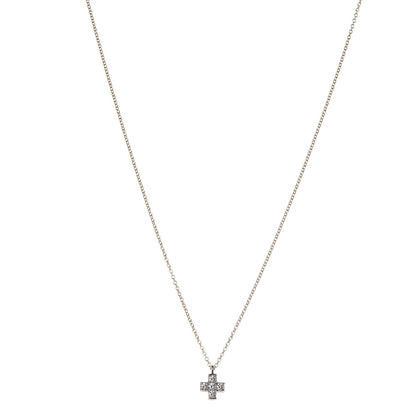 Tiffany 18K Yellow Gold Platinum Diamond Cruciform Cross Pendant Necklace 1 of 7