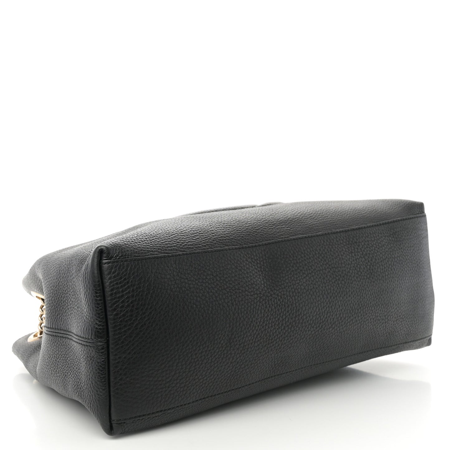 Pebbled Calfskin Medium Soho Chain Shoulder Bag Black