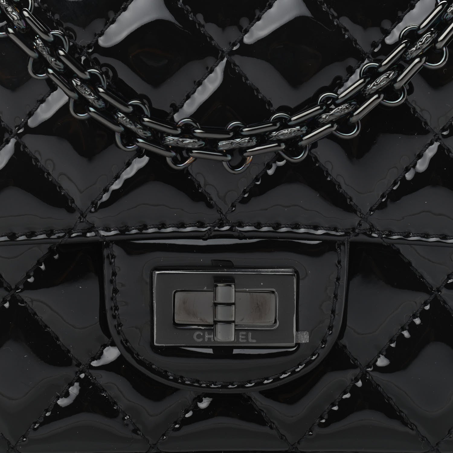 Chanel Patent Calfskin Quilted 2.55 Reissue Mini Flap So Black 8 of 11