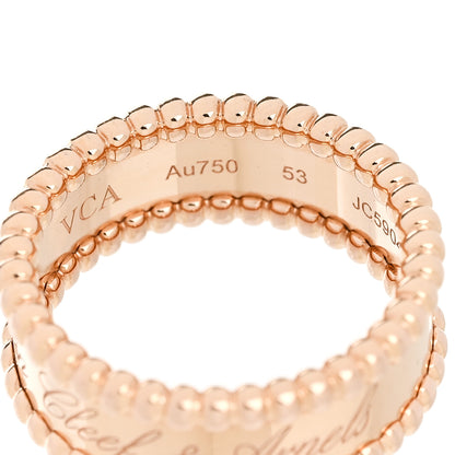 Van Cleef & Arpels 18K Rose Gold Perlee Signature Ring 53 6.5 4 of 6