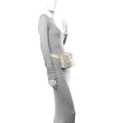 Bottega Veneta Paper Calfskin Intrecciato Stretch Cassette Belt Bag White 2 of 13