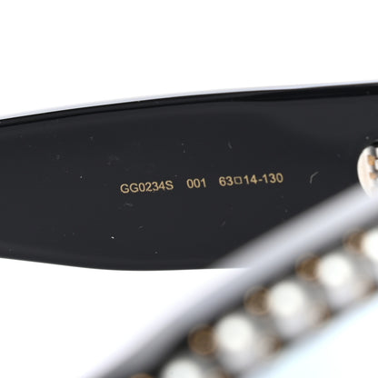 Gucci Acetate Pearl Rectangular Frame Sunglasses GG0234S Black 6 of 7