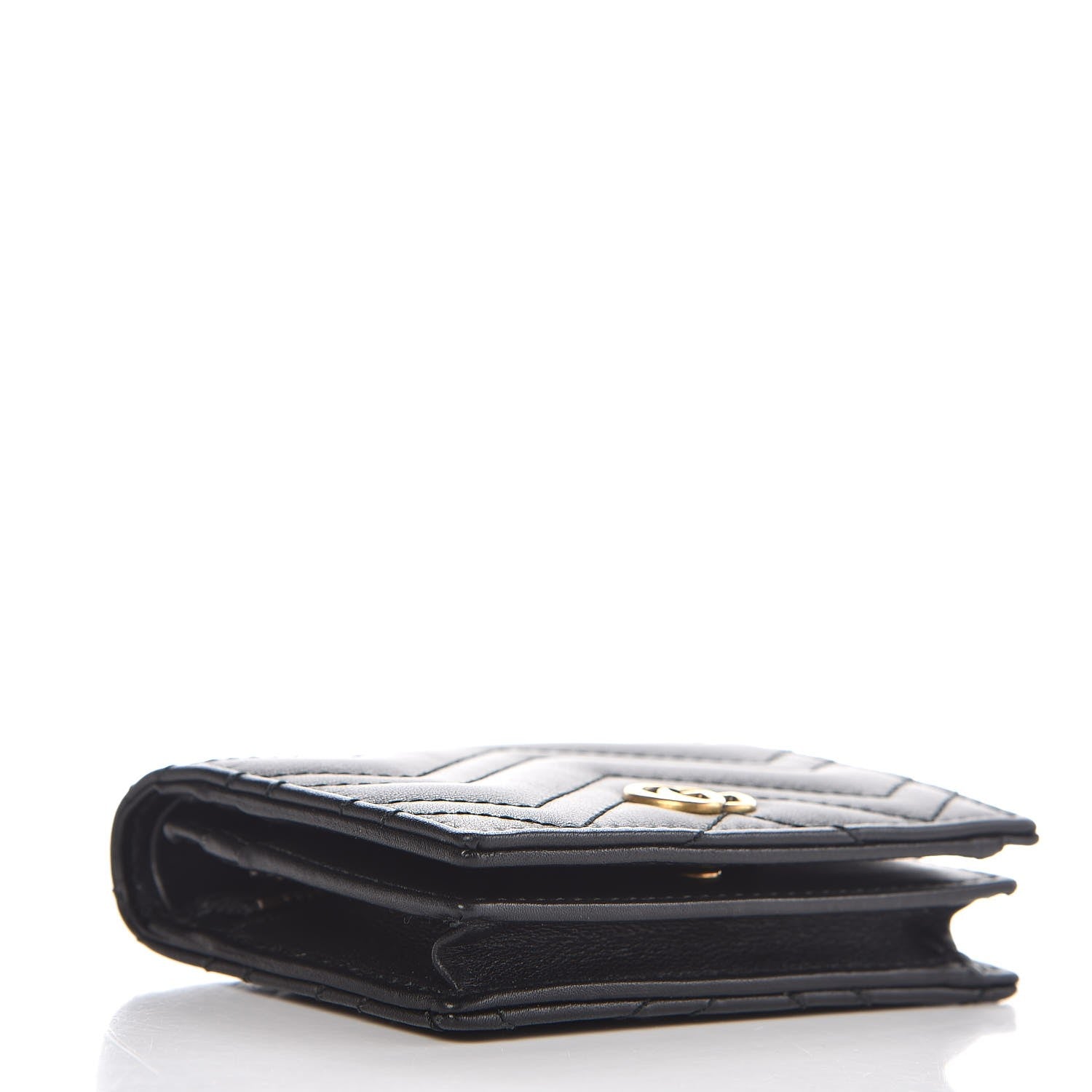 Gucci Calfskin Matelasse GG Marmont Card Case Wallet Black 4 of 9
