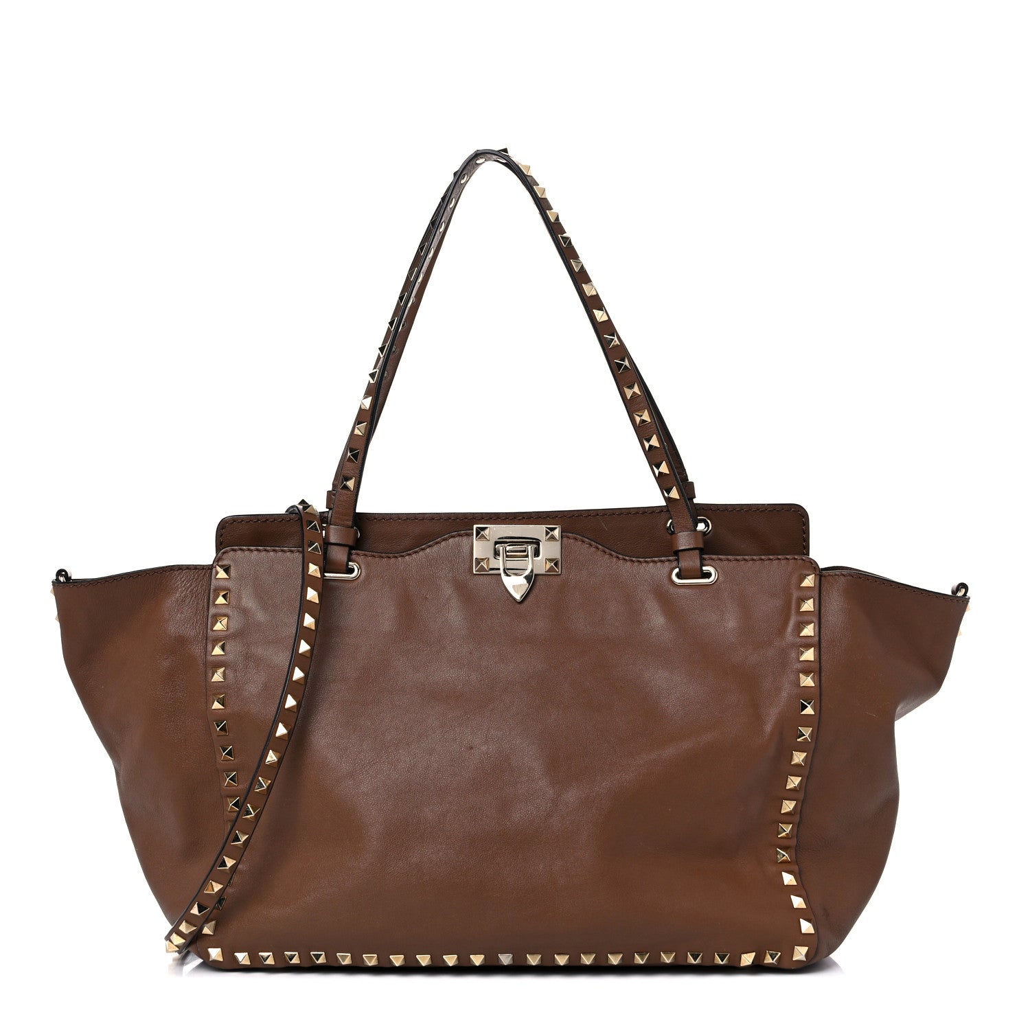 Valentino Garavani Vitello Medium Rockstud Tote Dark Noisette 1 of 21