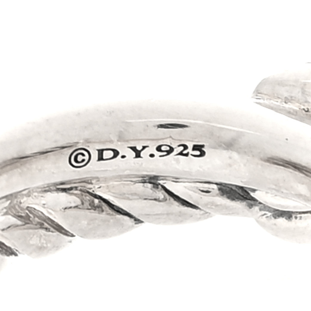 David Yurman Sterling Silver Diamond Petite Crossover X Earrings 4 of 4