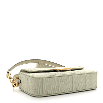 Fendi Canvas Vitello King FF Embroidered Baguette Green Tea 4 of 9