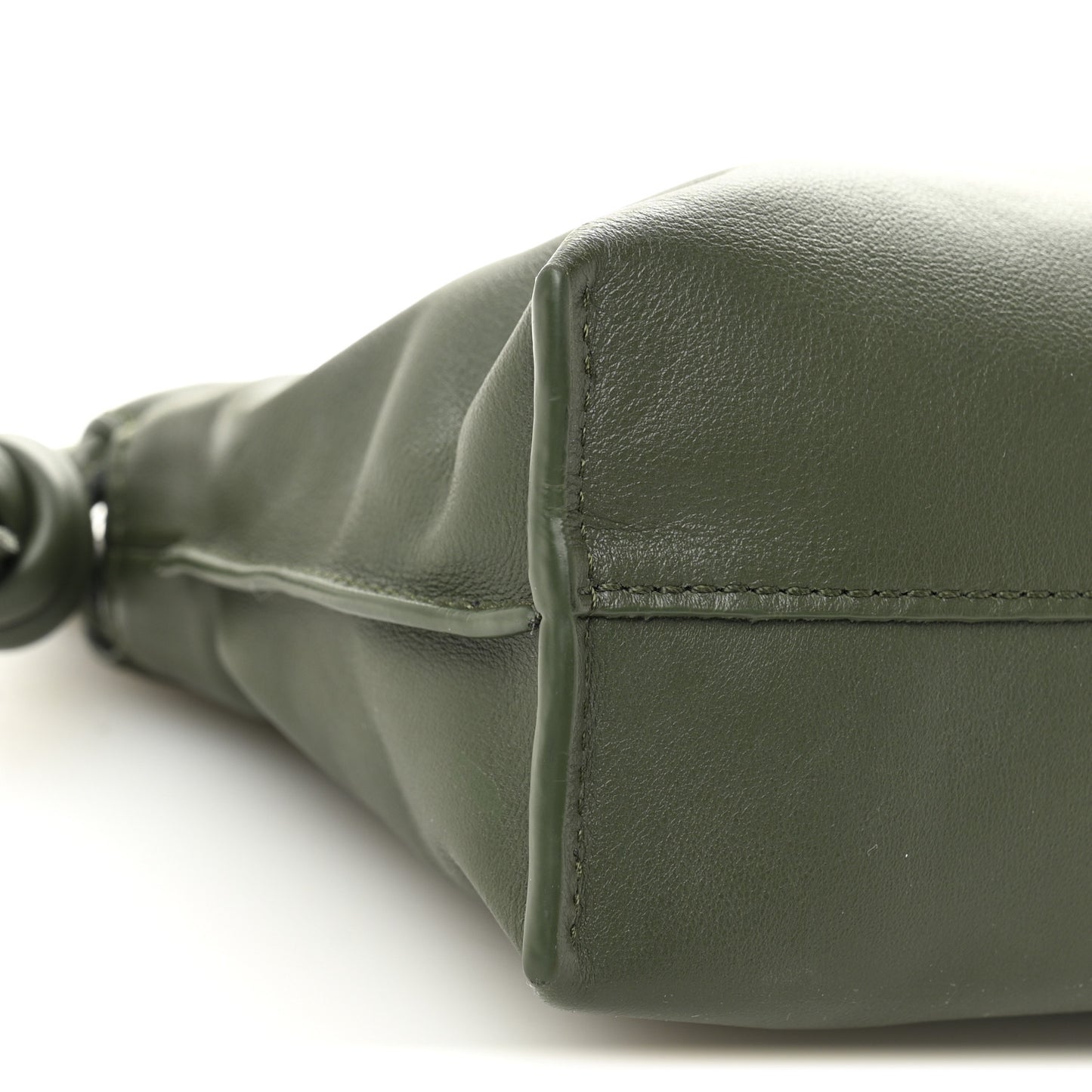X SUNA FUJITA Nappa Panda Mini Flamenco Knot Clutch Bottle Green