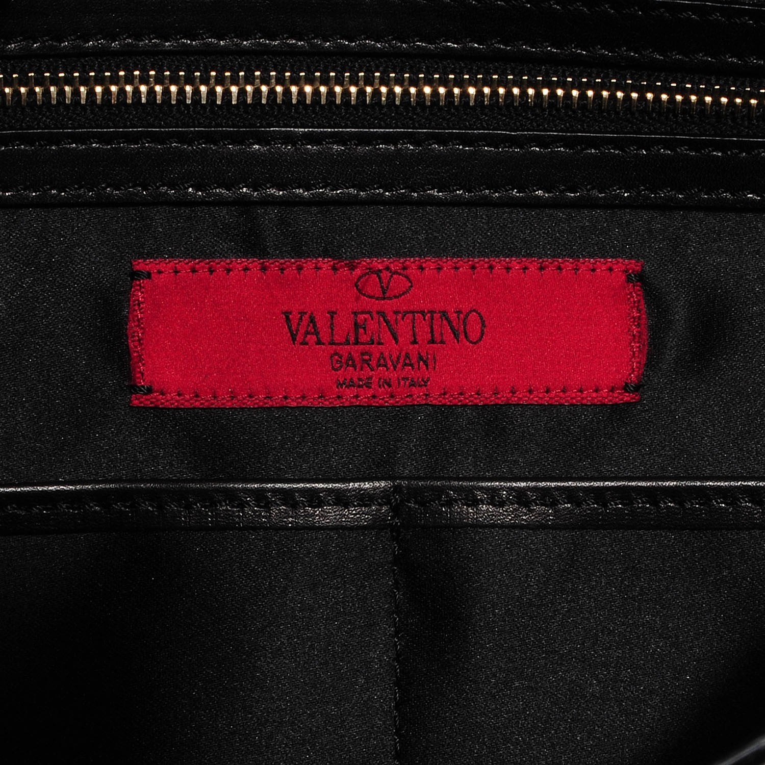 Valentino Garavani Vitello Large Rockstud Single Handle Flap Satchel Black 6 of 8