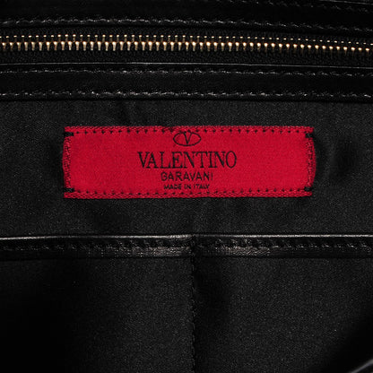 Valentino Garavani Vitello Large Rockstud Single Handle Flap Satchel Black 6 of 8