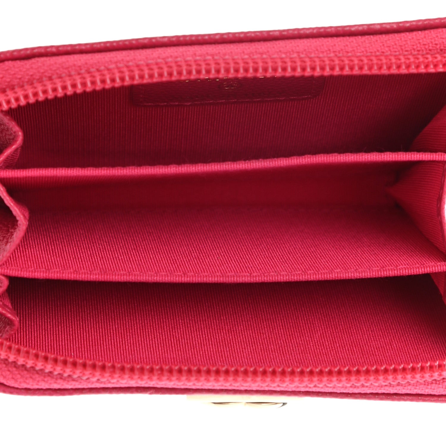 Chanel Caviar Quilted Boy Zip Around Coin Purse Wallet Dark Pink 5 of 7