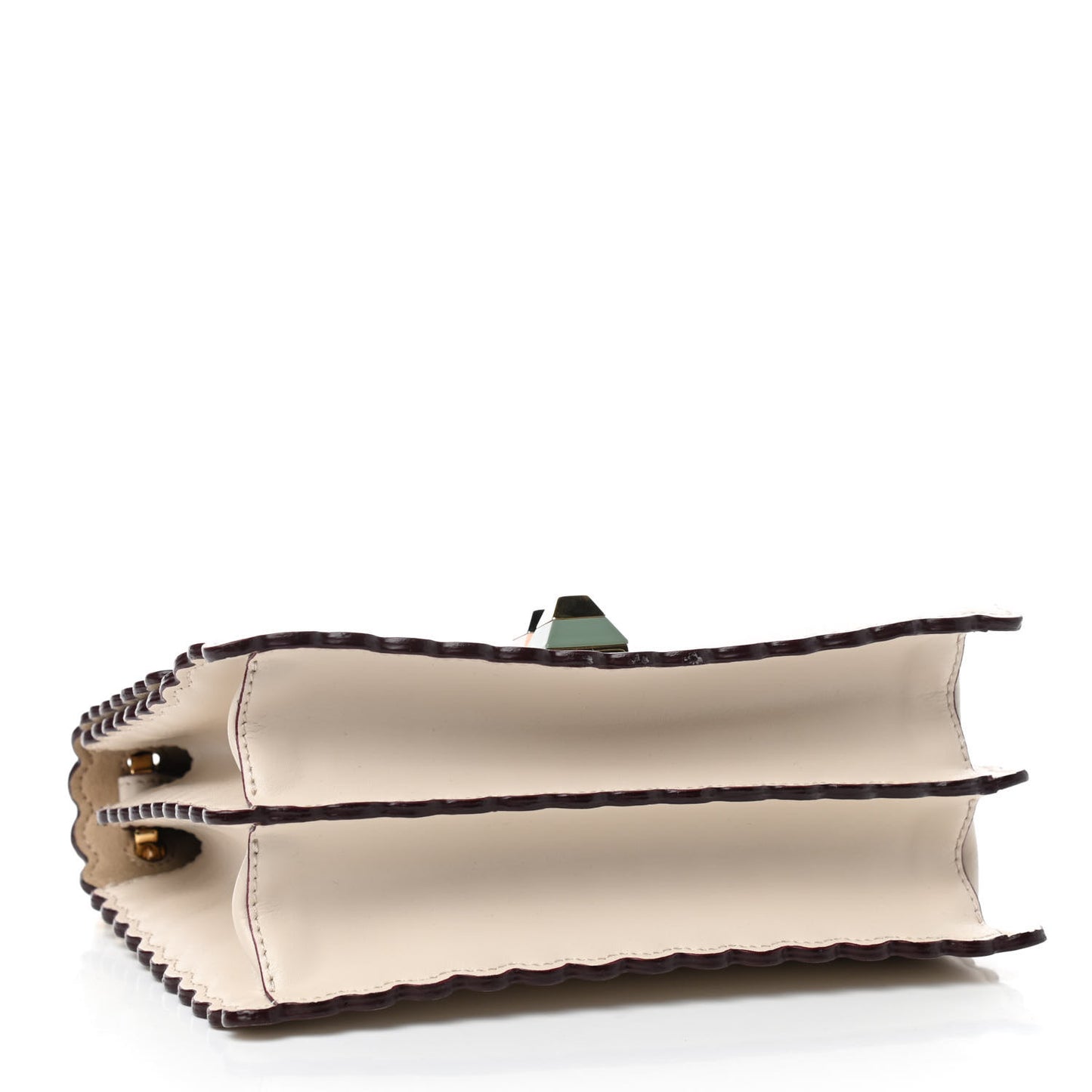 Vitello Liberty Scalloped Studded Small Kan I Shoulder Bag Camelia